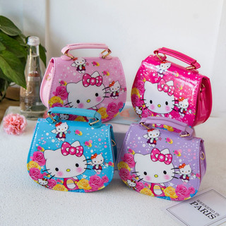 กระเป๋าถือ กระเป๋าสะพายไหล่ ลาย hello kitty คุณภาพสูง สําหรับเด็กผู้หญิง