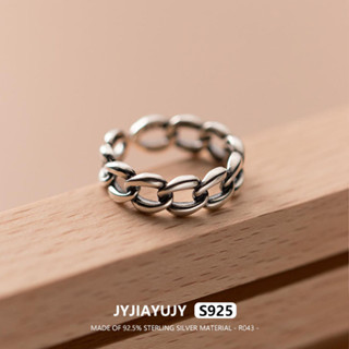 Jyjiayujy แหวนเงินแท้ 100% 925 6 มม. ขนาดใหญ่ เครื่องประดับแฟชั่น คุณภาพสูง R043