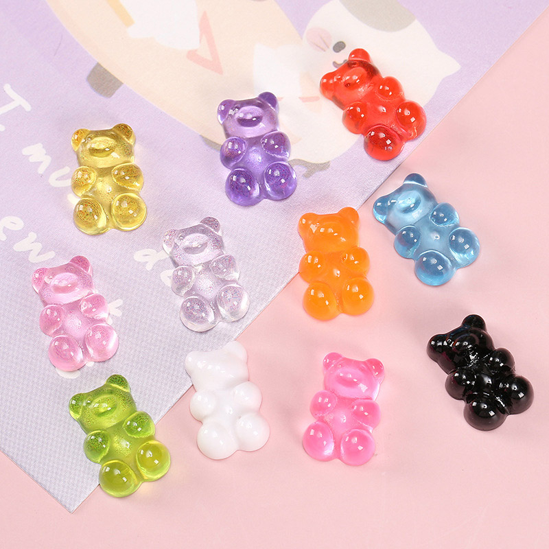 หมีใสรองเท้า charm DIY น่ารัก 3D เรซิ่นเครื่องประดับรองเท้าอุปกรณ์ตกแต่งโทรศัพท์มือถือกรณีถ้วย Hairpin DIY