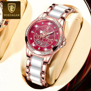Poedagar นาฬิกาข้อมือควอตซ์แฟชั่น สายเข็มขัดเซรามิค กันน้ํา …