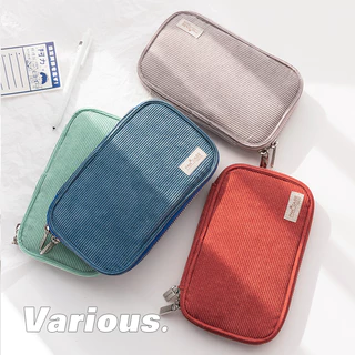 Penlab Kokuyo Corduroy Pan Case Flat Open Multi Pocket Pen กระเป๋าดินสอกระเป๋าเก็บกระเป๋าถือ C7025