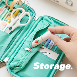 Penlab Kokuyo Corduroy Pan Case Flat Open Multi Pocket Pen กระเป๋าดินสอกระเป๋าเก็บกระเป๋าถือ C7025