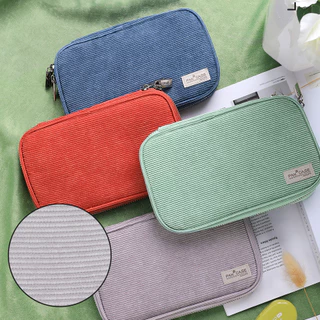 Penlab Kokuyo Corduroy Pan Case Flat Open Multi Pocket Pen กระเป๋าดินสอกระเป๋าเก็บกระเป๋าถือ C7025