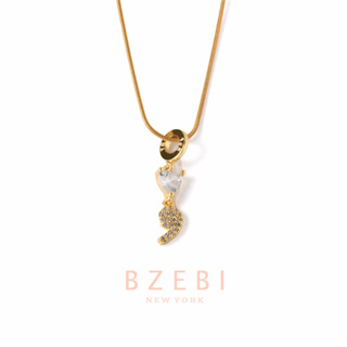 Bzebi สร้อยคอแฟชั่น สเตนเลส ชุบทอง 18K ไม่จางหาย ไม่เป็นสนิม สไตล์เกาหลี 1255n