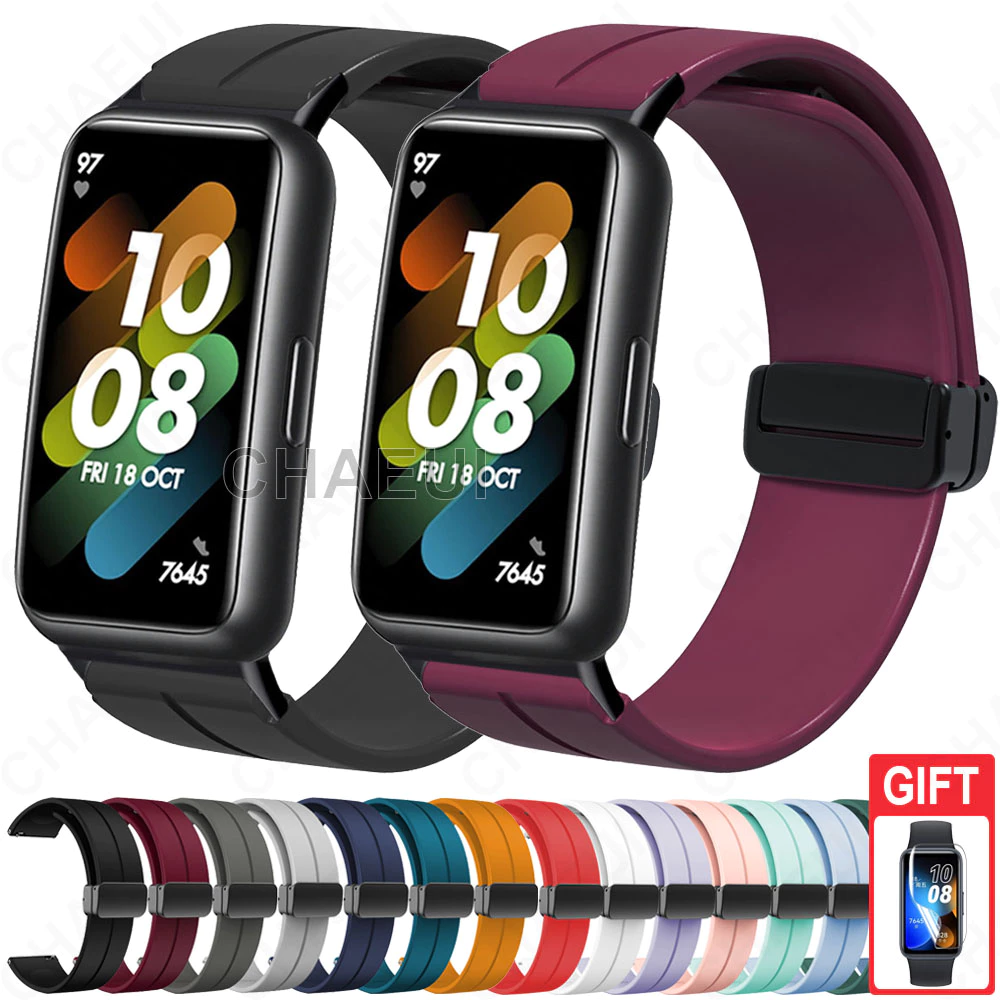 สายรัดซิลิโคนอุปกรณ์เสริมสร้อยข้อมือสําหรับ Huawei Band 11 Pro 10 9 8 7 6 / Honor Band 7 6