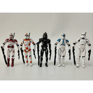 ฟิกเกอร์ SW Republic White Black Clone Trooper W/Accessories ขนาด 3.75 นิ้ว จํานวน 5 ชิ้น ต่อชุด