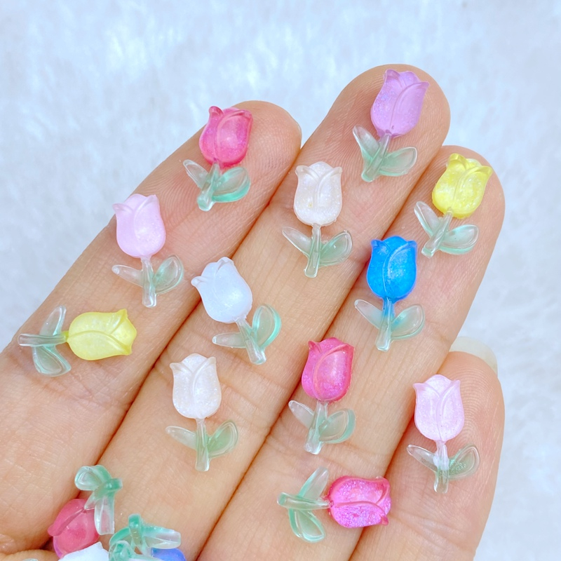 ชุดดอกกุหลาบเรซิ่น 3D ขนาดเล็ก สําหรับตกแต่งเล็บ 50 ชิ้น - รูปที่ 7