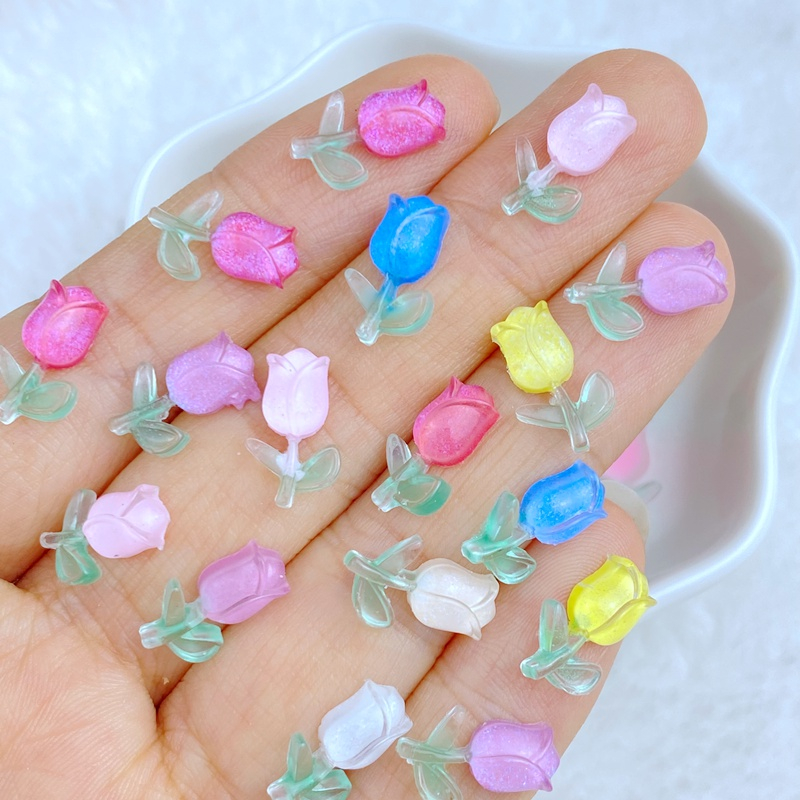 ชุดดอกกุหลาบเรซิ่น 3D ขนาดเล็ก สําหรับตกแต่งเล็บ 50 ชิ้น - รูปที่ 4