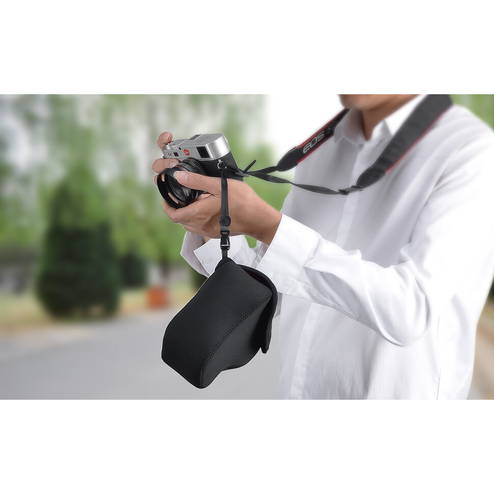 เคสกระเป๋าใส่กล้อง ผ้านีโอพรีน แบบนิ่ม ขนาด 18-55 มม. สําหรับ Canon 4000D 3000D 2000D 1500D 1300D 1200D 1100D 250D 200D II - รูปที่ 2