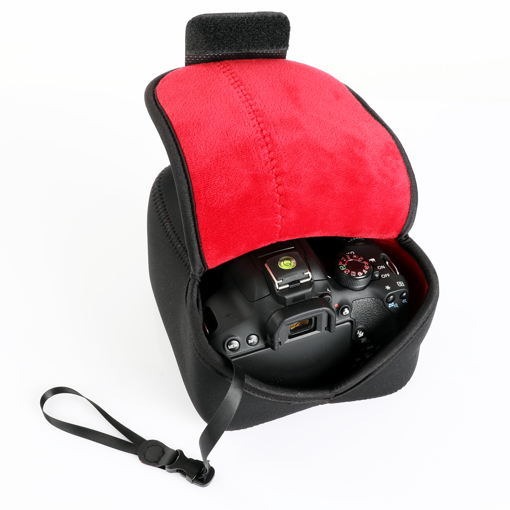 เคสกระเป๋าใส่กล้อง ผ้านีโอพรีน แบบนิ่ม ขนาด 18-55 มม. สําหรับ Canon 4000D 3000D 2000D 1500D 1300D 1200D 1100D 250D 200D II - รูปที่ 5