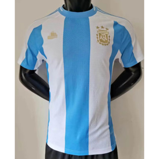 เสื้อกีฬาแขนสั้น ลายทีมชาติฟุตบอล Three Stars Argentina ชุดเหย้า 23-24 ชุดเหย้า พร้อมส่ง