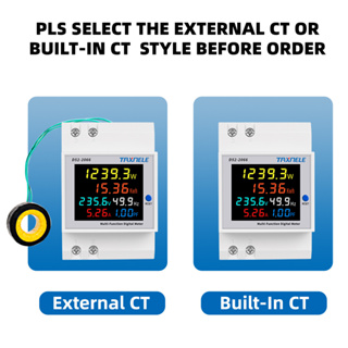 เครื่องวัดแรงดันไฟฟ้าความถี่ D52-2066 6IN1 din rail AC monitor 110V 220V 380V 100A KWH