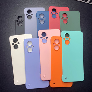 เคสโทรศัพท์มือถือ PC แข็ง ผิวด้าน ไร้กรอบ กันกระแทก สีพื้น สําหรับ OPPO Reno 7Z 7Pro 5G Reno7 SE