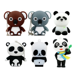 Panda แฟลชไดรฟ์ USB 2TB 128GB 64GB 32GB 16GB ความเร็วสูง ลายการ์ตูนแพนด้าน่ารัก สําหรับคอมพิวเตอร์ โทรศัพท์ 8GB