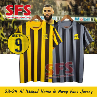 【SFS】เสื้อกีฬาแขนสั้น ลายทีมชาติฟุตบอล Saudi Al Ittihad SOCCER 23-24 ชุดเยือน ทรงหลวม คุณภาพสูง ไซซ์ S-2XL