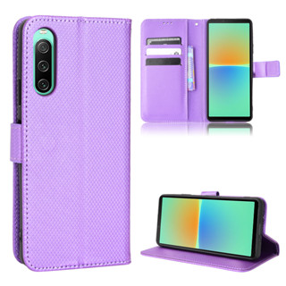 เคสโทรศัพท์มือถือหนัง ฝาพับ พร้อมช่องใส่บัตร สําหรับ Xperia 10 V Xperia 10V