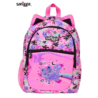 Smiggle Away กระเป๋าเป้สะพายหลัง กระเป๋านักเรียน ลายแมวน่ารัก สไตล์คลาสสิก สําหรับนักเรียนประถม