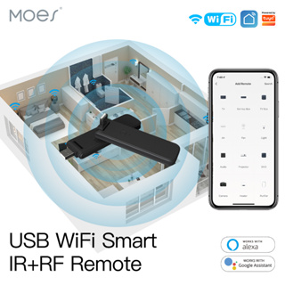 Tuya Smart Infrared WiFi รีโมทคอนโทรล ไร้สาย USB IR + RF Controller สำหรับพัดลมทีวี Smart Home Automation สนับสนุน Alexa Google