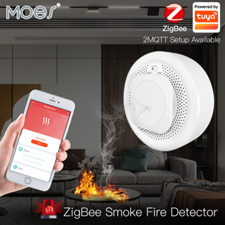 Zigbee เครื่องตรวจจับควันไฟอัจฉริยะ ระบบเซนเซอร์เตือนภัย ไร้สาย ใช้แบตเตอรี่