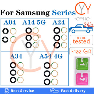 ใหม่ ฝาครอบเลนส์กล้องด้านหลัง พร้อมกาว แบบเปลี่ยน สําหรับ Samsung A04 A14 5G A24 A34 A54 4G