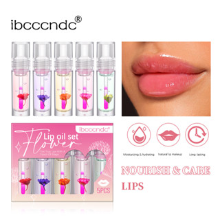 Ibcccndc ชุดลิปกลอส เปลี่ยนสีได้ ให้ความชุ่มชื้น สีชมพู 5 ชิ้น ต่อชุด