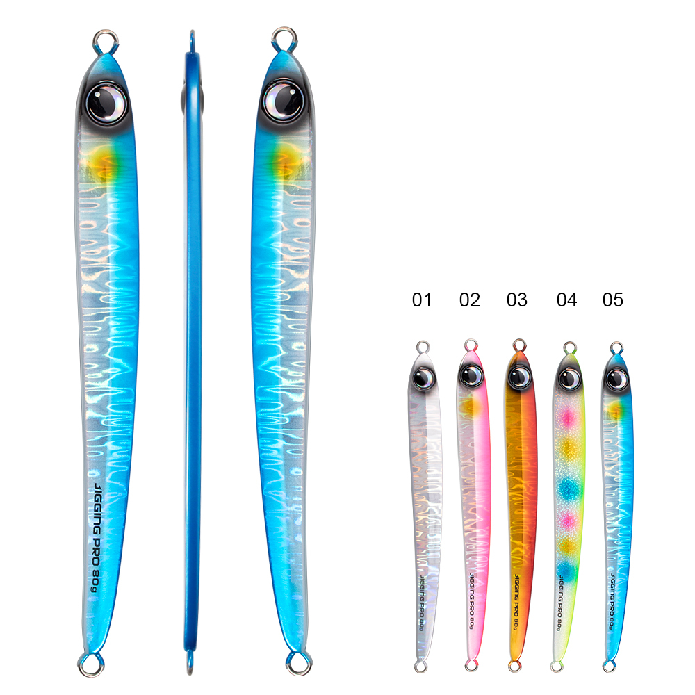 Jigging pro Slow Shore Jigging Lure 60g 80g น้ําเค็ม Luminous ตกปลาโลหะ Jig สําหรับ SeaBass Hard Fis