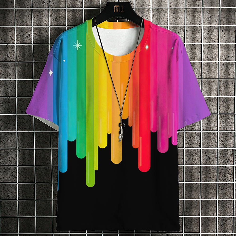 Pride Month Rainbow รูปแบบการพิมพ ์ LGBT Unisex เสื ้ อใหม ่ อินเทรนด ์ ผู ้ ชายสบายๆแขนสั ้ นเสื ้ อยืดเกย ์ รักเลสเบี ้ ยนกางเกงขาสั ้ นชายหาด