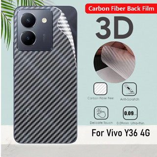 ฟิล์มกันรอยหน้าจอ ด้านหลัง คาร์บอนไฟเบอร์ 3D กันลื่น สําหรับ Vivo Y36 Y35 Y22s Y22 Y16 Y02s Y02A Y02T Y02 VivoY36 4G 2023