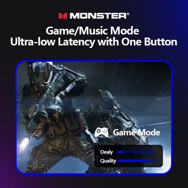 Monster XKT01 หูฟังบลูทูธ 5.2 ชิปลดเสียงรบกวน เชื่อมต่อเร็ว สําหรับเล่นเกม