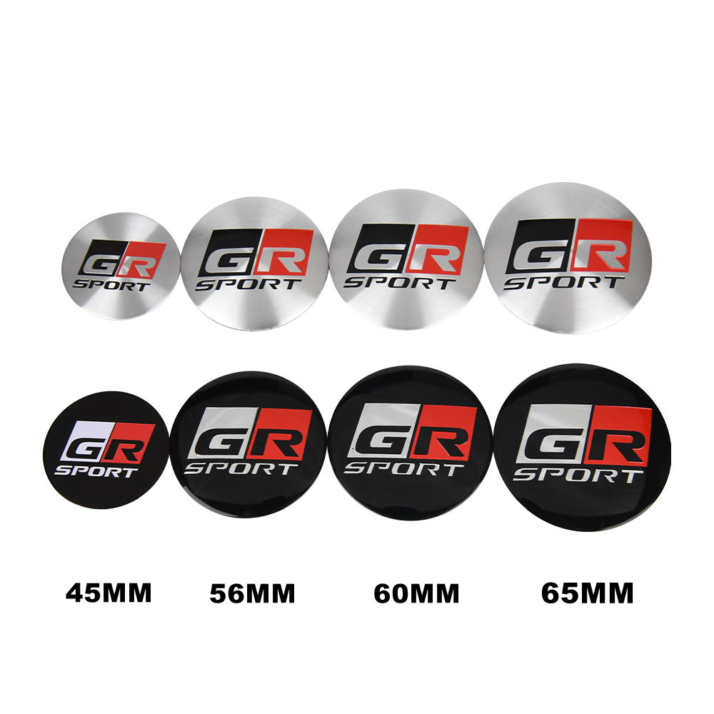 1ชุด/4ชิ้น 45มิล & 56มิล & 60มิล & 65มิล โตโยต้า จีอาร์ โลโก้ สติ๊กเกอร์ติดฝาครอบดุมล้อสติ๊กเกอร์ครอบดุมล้อแข่งรถฝาดุมล้ออลูมิเนียมGR SPORT GAZOO RACING