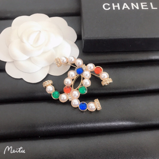 Chanel เข็มกลัดโอปอล สีสันสดใส สําหรับผู้หญิง102160