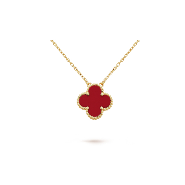 S925 Silver Clover Chalcedony Van Cleef & Arpels สร้อยคอโรสโกลด์