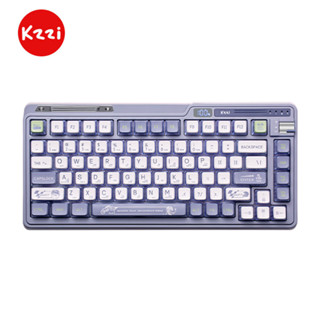 Kzzi Kezhi K75 Pro+ Knight Grey คีย์บอร์ดเมคคานิคอลไร้สาย สามโหมด ปุ่มกดสี RGB ผงสีทอง เปลวไฟสีเงิน 75%