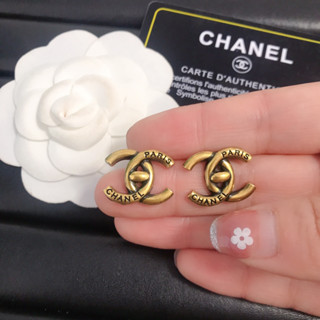 Chanel ต่างหู สีบรอนซ์ สไตล์ใหม่ หรูหรา สําหรับผู้หญิง103154