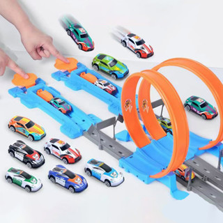 ลูป 360° ของเล่นเรเดียลคู่ พร้อม Hotwheels Launcher Carts 2 ชิ้น