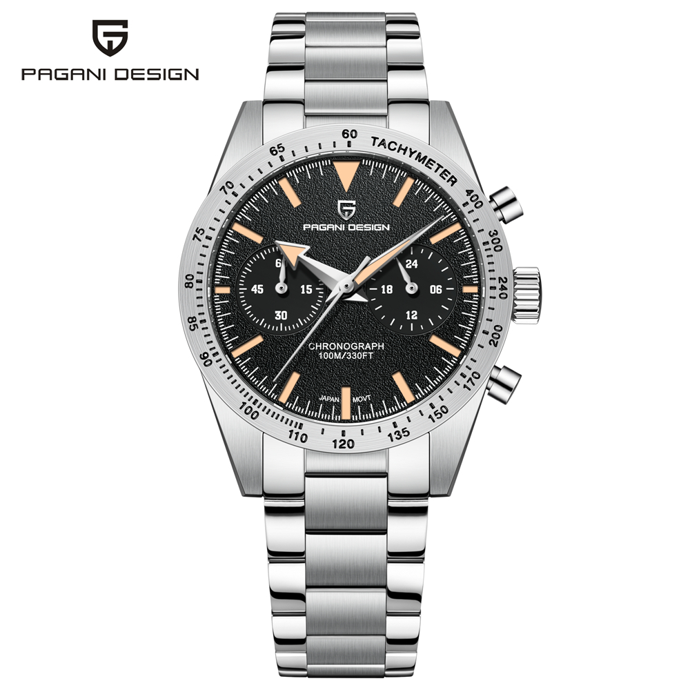 Pagani DESIGN 2024 ใหม่ นาฬิกาข้อมือโครโนกราฟ สายสแตนเลส กันน้ํา 100 เมตร สําหรับผู้ชาย PD-1766