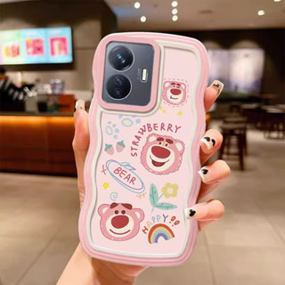 ใหม่ เคสโทรศัพท์มือถือ ยางนิ่ม กันลื่น กันรอยกล้อง ลายหมีสตรอเบอร์รี่ สําหรับ vivo s16 pro v27 v27e y72 5g y52 y75 y75s v9 y85 v25 y51 y51a y91c y1s