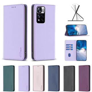 เคสโทรศัพท์มือถือหนัง ฝาพับแม่เหล็ก พร้อมช่องใส่บัตร หรูหรา สําหรับ Xiaomi 11 Lite 11T POCO M3 F3 Redmi K60 Note 11 Pro 11S 5G 4G