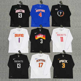 เสื้อยืดแขนยาว พิมพ์ลายจรวด NBA สไตล์อเมริกัน พลัสไซซ์ สําหรับผู้ชาย