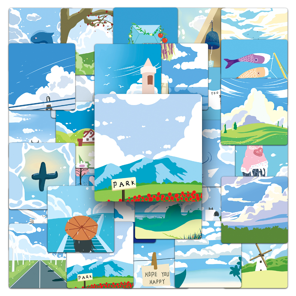 50 ชิ้นตลก Sunny Weather สติกเกอร์กันน้ํา DIY สําหรับโทรศัพท์แล็ปท็อปรถสติกเกอร์ Creative Home Decal
