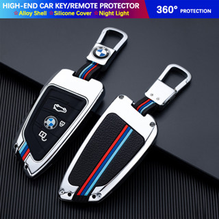 เคสกุญแจรถยนต์ โลหะผสมสังกะสี พร้อมพวงกุญแจ สําหรับ BMW G20 G30 G11 X1 X3 G01 F25 X5 F15 X6 F16 F10 F07 F30 F32 F20 1 3 5 7 (3 ปุ่ม)