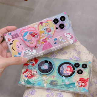 เคสโทรศัพท์มือถือ ซิลิโคนนิ่ม TPU ลายการ์ตูนดิสนีย์ เจ้าหญิงอลิซ พร้อมขาตั้ง สําหรับ iPhone 14 Pro max case 13 Pro max 12 Pro max 14 Pro 13 Pro 12 Pro 11 12 13 14 case