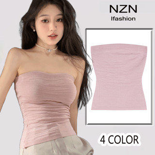 NZN เสื้อครอปท็อป เปิดไหล่ เซ็กซี่ สีพื้น แบบเรียบ สําหรับผู้หญิง