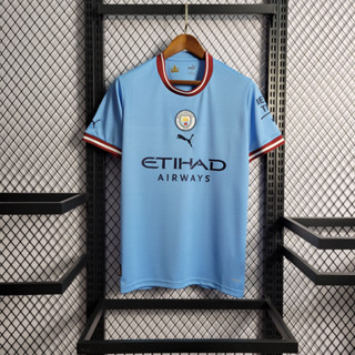 เสื้อกีฬาแขนสั้น ลายทีมชาติฟุตบอล Man City Jersey 22-23 ชุดเหย้า