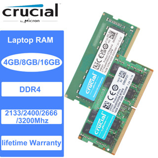 Crucial แรมหน่วยความจําแล็ปท็อป 4GB 8GB 16GB DDR4 2400Mhz 2666Mhz 2133Mhz 3200Mhz 1.2V 260Pin SODIMM Laptop Memory RAM