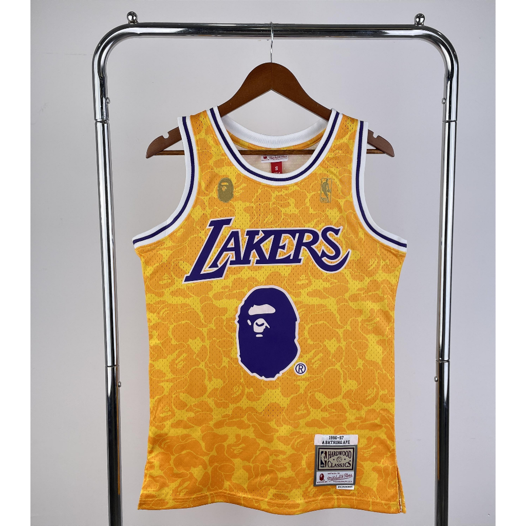 BAPE x M & N Joint Jersey: Knicks The Lakers Lakers Bulls Warriors Knight Ape Head Retro Jersey