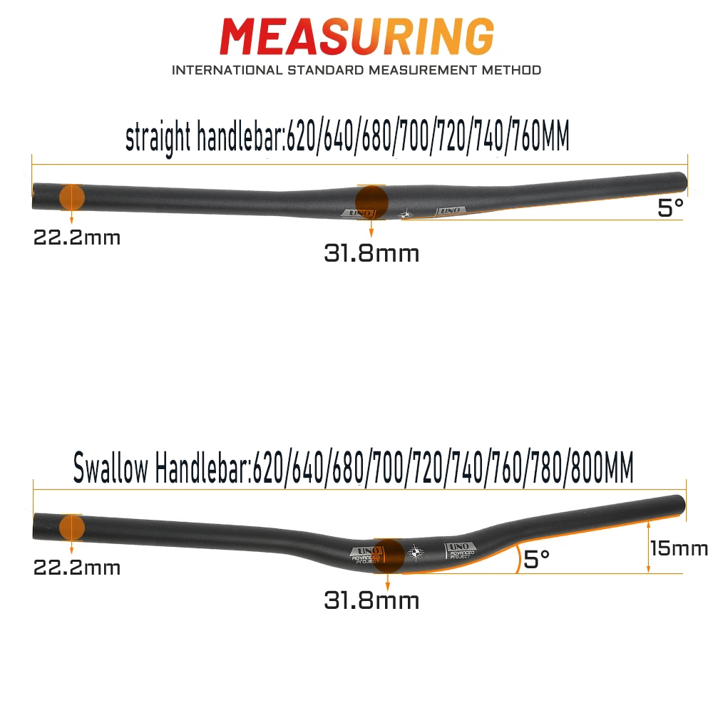 UNO จักรยานHandlebar Matteสีดํา/Bright Silver Mtb Handlebar Fitสําหรับ 25.4/31.8 มม.จักรยานStemอุปกรณ์เสริม - รูปที่ 3