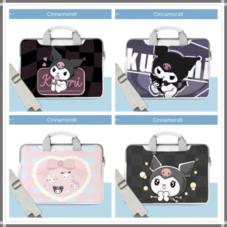 【With shoulder strap + tie rod strap】 Cartoon Kuromi &amp; Melody Laptop Bags PU Computer Bag Waterproof Sleeve 12 13.3 Laptop Case 14 inch15 15.6inches