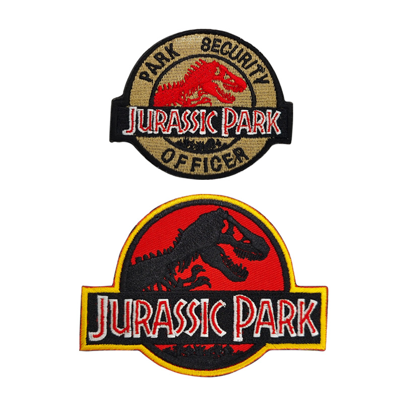 แผ่นแพทช์สติกเกอร์ ลายไดโนเสาร์ Jurassic Park สําหรับติดตกแต่งเสื้อผ้า