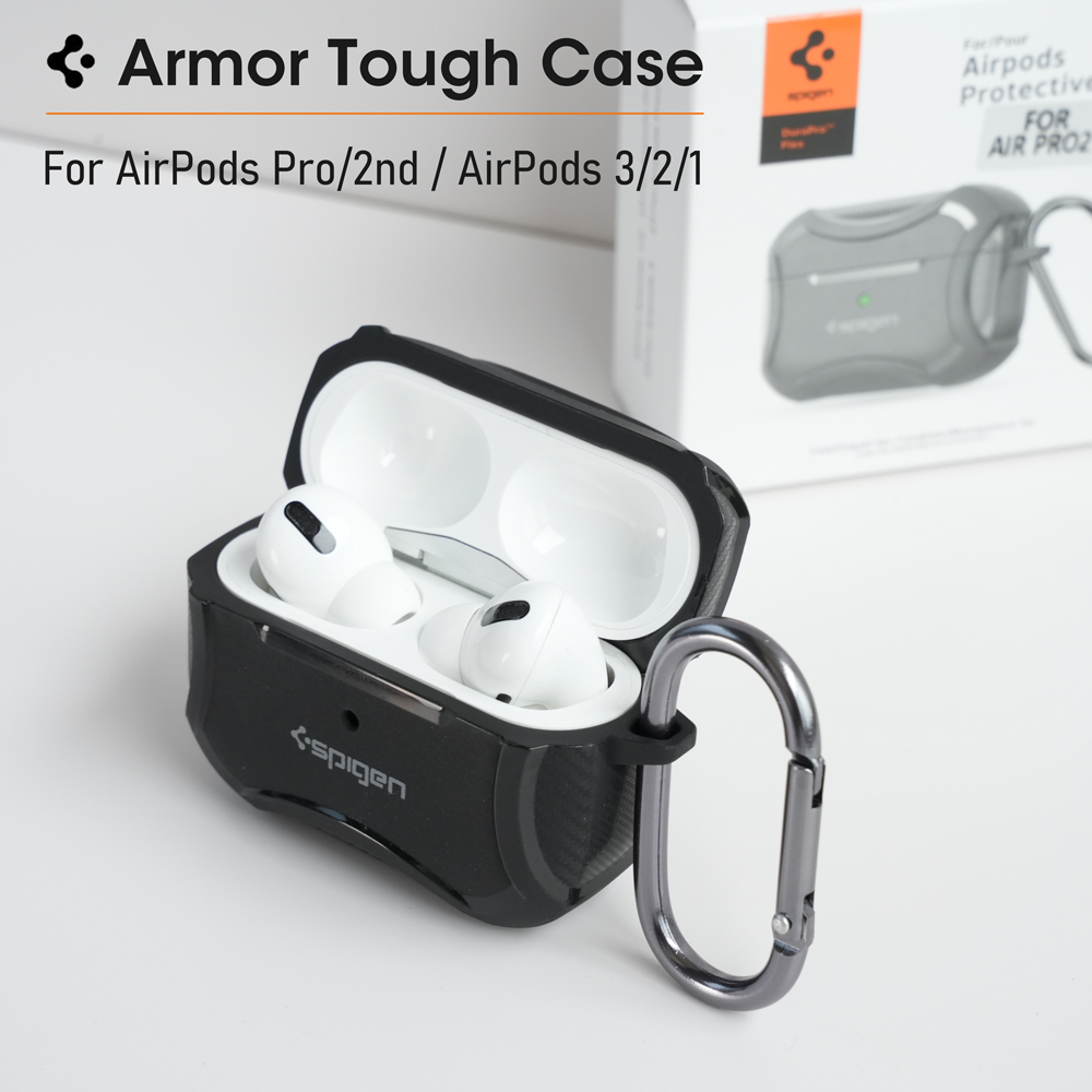 SPIGEN เคสซิลิโคน TPU แบบนิ่ม พร้อมพวงกุญแจ สําหรับ Airpods Pro 2 Airpods 3 2 1